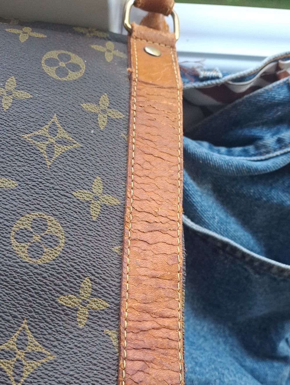 Upcycle Louis Vuitton Brown Monogram & Tan Leather Tote Bag - Picture 10 of 15